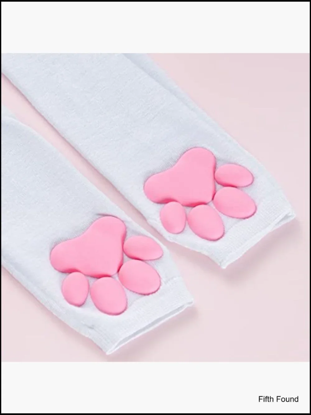 Kawaii 3D Cat Paw Fingerless Gloves Cosplay Knitted